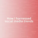 How I harnessed social media trends