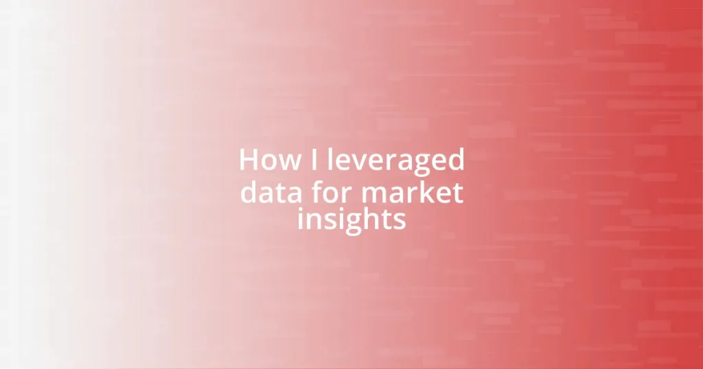 How I leveraged data for market insights