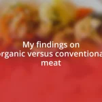 My findings on organic versus conventional meat