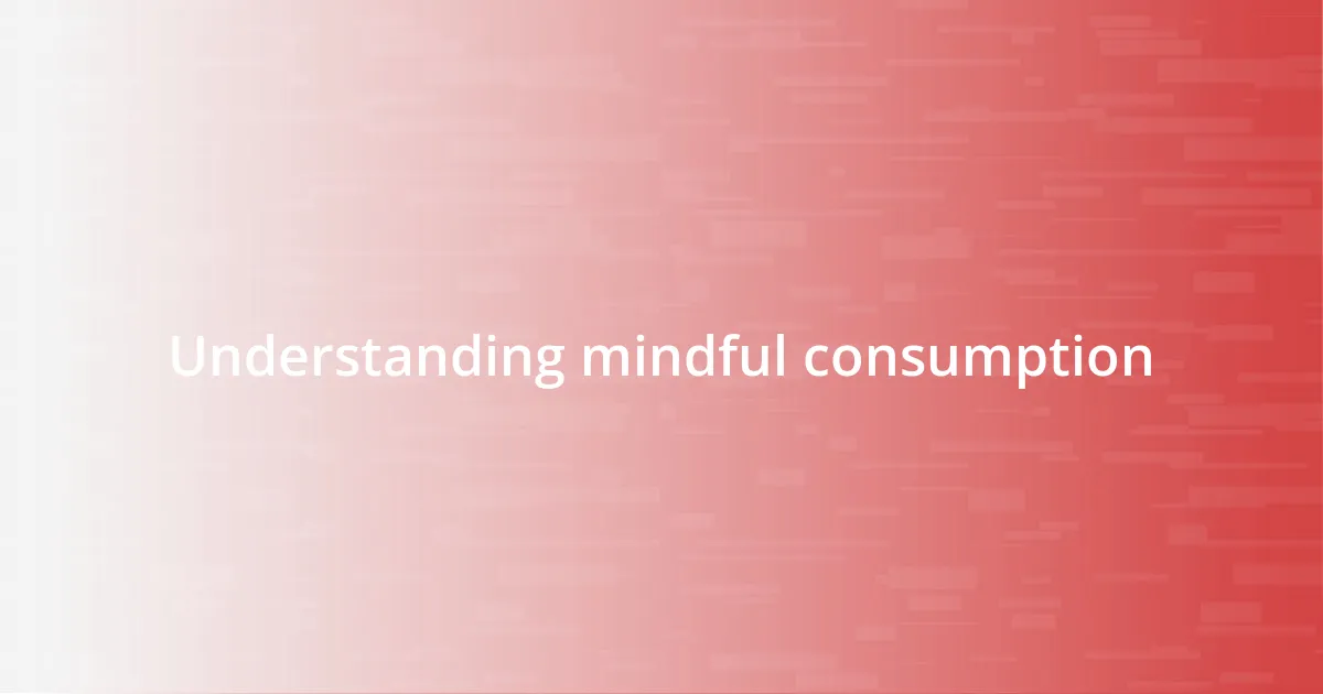 Understanding mindful consumption