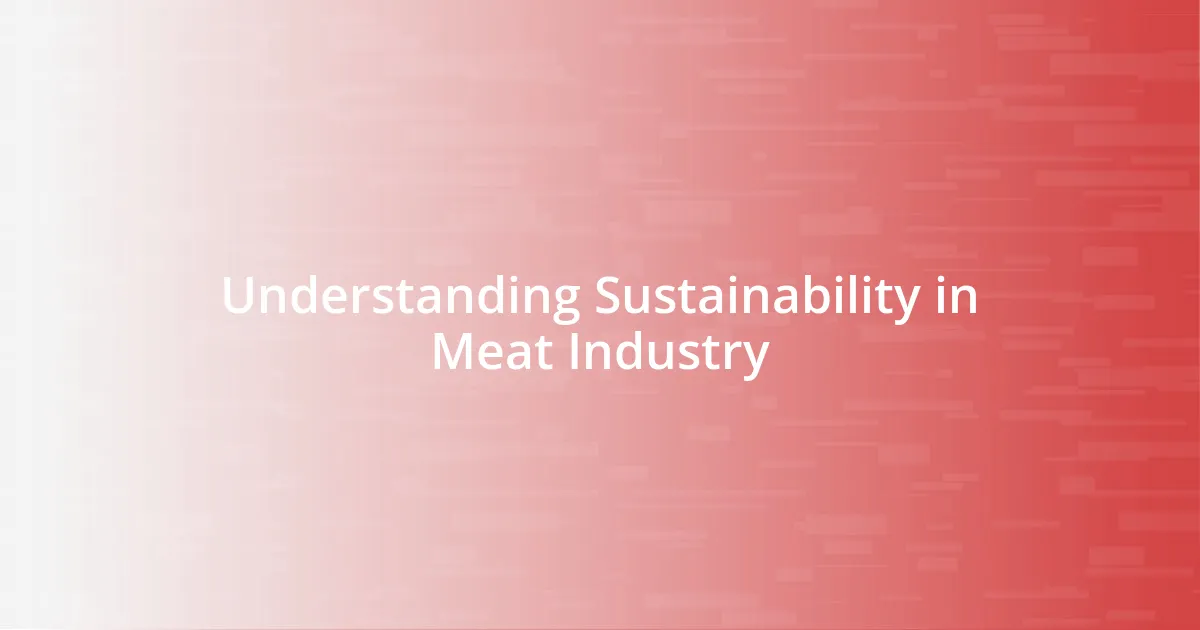 Understanding Sustainability in Meat Industry